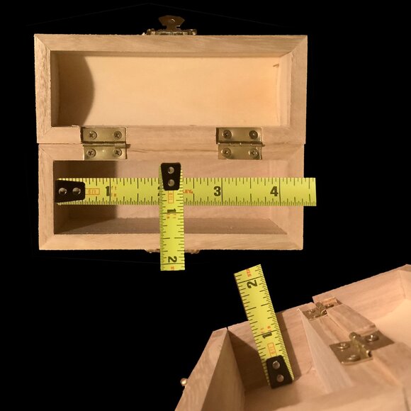 Unused Miniature Unfinished Bombé Wood Chest with Brass Hardware - Picture 9 of 11